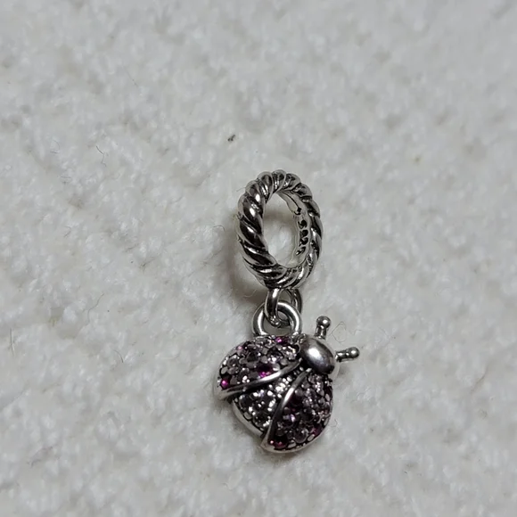 Tiny Lady Bug Charm - Sterling Silver - Picture 4 of 6